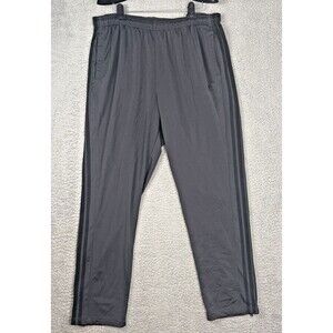 Adidas Men's Primegreen Track Pants 2-Stripe Ankle Zip 2XL Grey Black Stripe